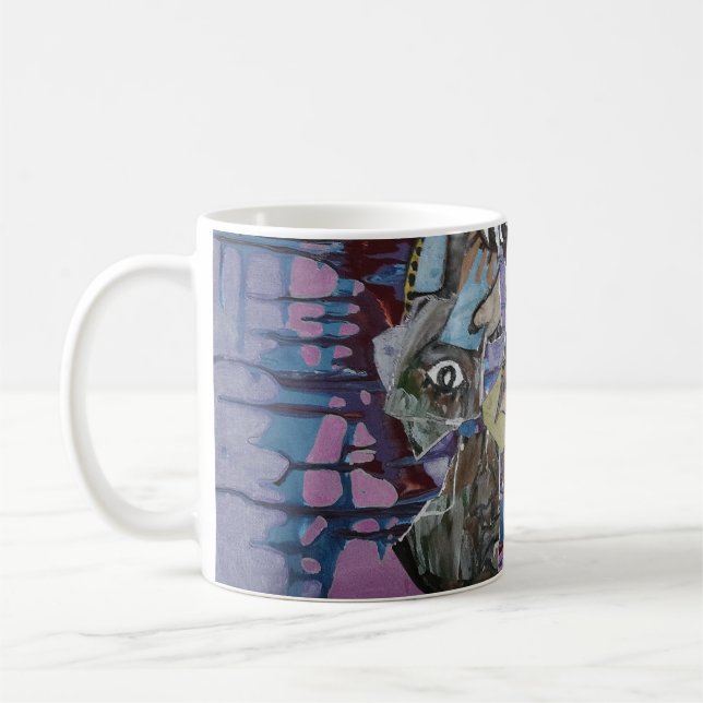 Abstrakt konst-mugg kaffemugg (Vänster)