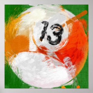 Abstrakt konst numrerar boll för 13 biljard poster