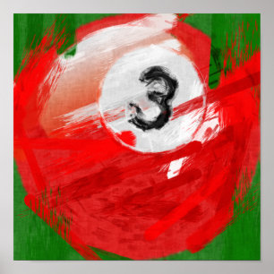 Abstrakt konst numrerar boll för 3 biljard poster