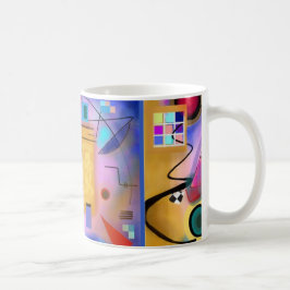 Abstrakt konst och Cubist inspirerad mugg