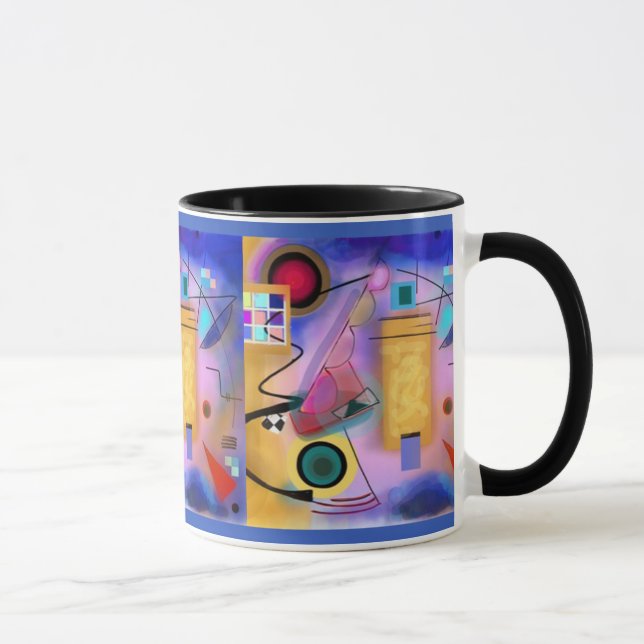 Abstrakt konst och Cubist inspirerad mugg (Höger)