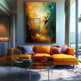 Abstrakt konst över fotbollsmålvakt canvastryck