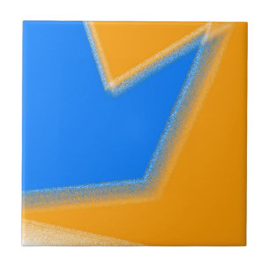 Abstrakt konst Pastell Lavendel Blå Orange Kakelplatta