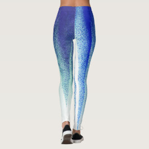 Abstrakt konst Pastell Lavendel Blå Vit Leggings