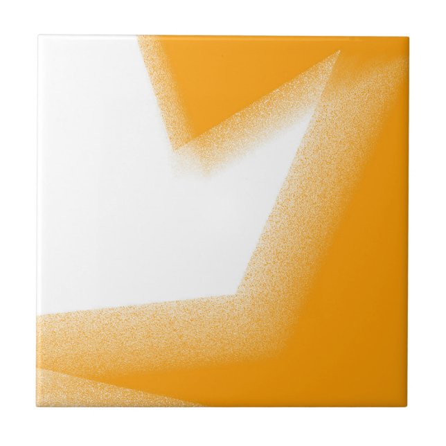 Abstrakt konst Pastell Orange Vit Kakelplatta (Framsidan)