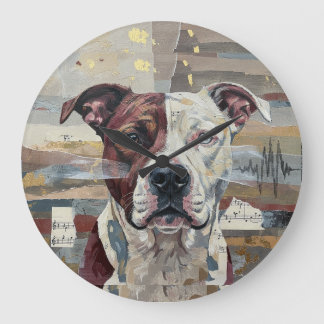 Abstrakt konst Pitbull Version 1 Stor Klocka