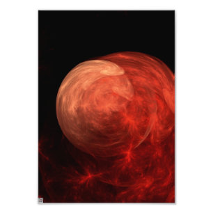 Abstrakt konst Röd galax Fototryck