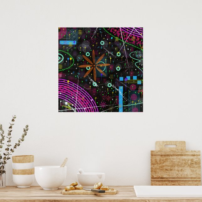 Abstrakt konst: satellit  poster (Kök)