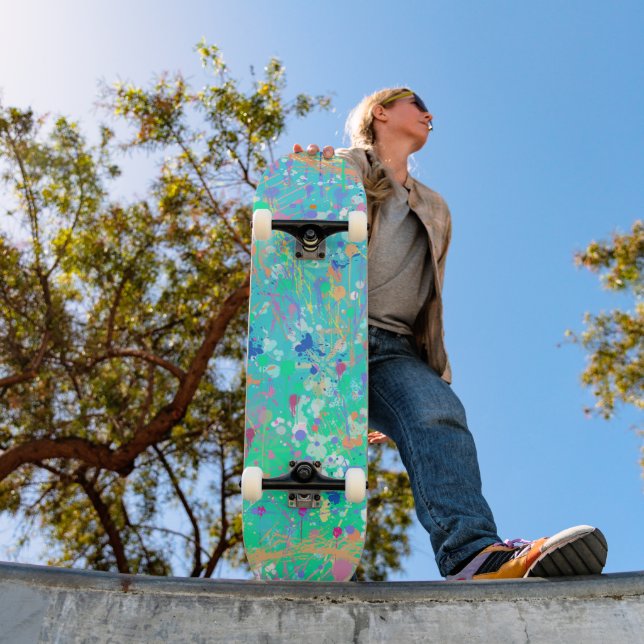 Abstrakt konst: Små havsdjur  Mini Skateboard Bräda 18,5 Cm (Utomhus 1)