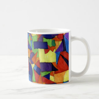 Abstrakt konst som är full kaffemugg