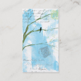 Abstrakt konst som målar Lone blått för Visitkort