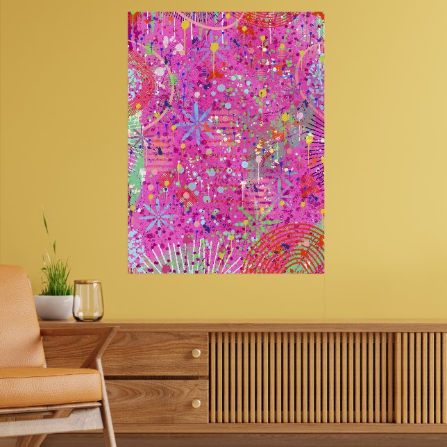 Abstrakt konst: Sommardrömmar Poster (Vardagsrum 2)
