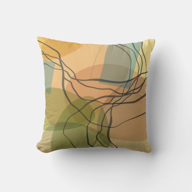 abstrakt konst stil varmt färg kudde (Framsida)