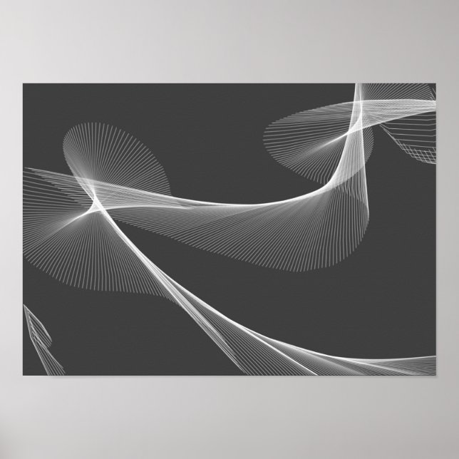 Abstrakt konst - svart och vitt poster (Framsidan)