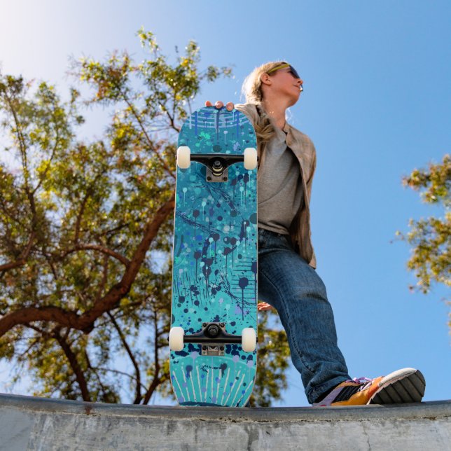 Abstrakt konst: Symfoni på havet Mini Skateboard Bräda 18,5 Cm (Utomhus 1)