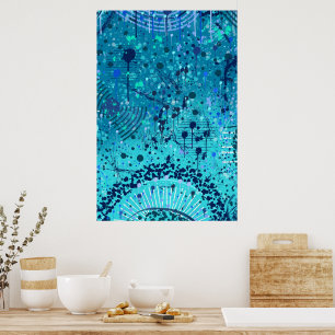 Abstrakt konst: Symfoni på havet Poster