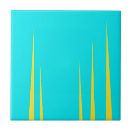 Abstrakt konst turkos gul virvel minimalism kakelplatta