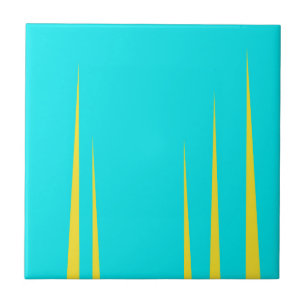 Abstrakt konst turkos gul virvel minimalism kakelplatta