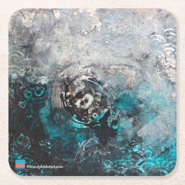 Abstrakt konst underlägg papper kvadrat (Framsidan)