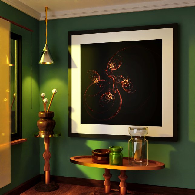 Abstrakt konst ur mörkret poster (Out of the Dark Abstract Art Poster)