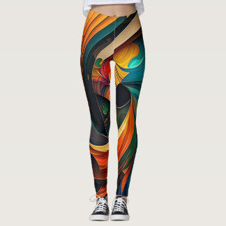 Abstrakt konst vackra blomkrukor leggings