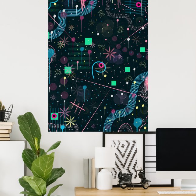 Abstrakt konst: Vintershimlar Poster (Hemmakontoret)
