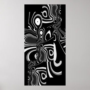 Abstrakt konstaffisch Ultra Modern Svart Vitt 2 Poster