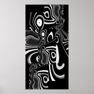 Abstrakt konstaffisch Ultra Modern Svart Vitt 2 Poster