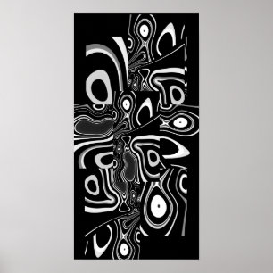 Abstrakt konstaffisch Ultra Modern Svart Vitt 3 Poster