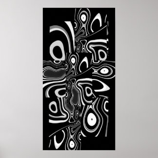Abstrakt konstaffisch Ultra Modern Svart Vitt 3 Poster