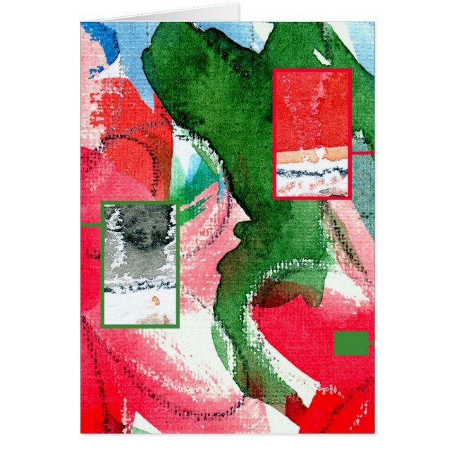 abstrakt konstcollage, blandat massmedia och hälsningskort (Framsidan)