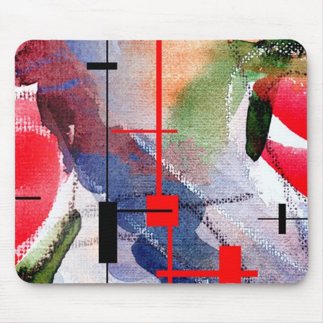 abstrakt konstcollage, blandat massmedia och musmatta (Framsidan)