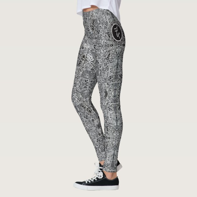 Abstrakt konstdamasker av D.R. Audette Leggings (Vänster)