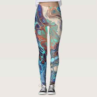 Abstrakt konstdamasker leggings