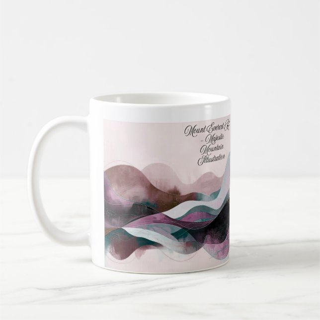 Abstrakt konstdesign | Modern minimalist Kaffemugg (Vänster)