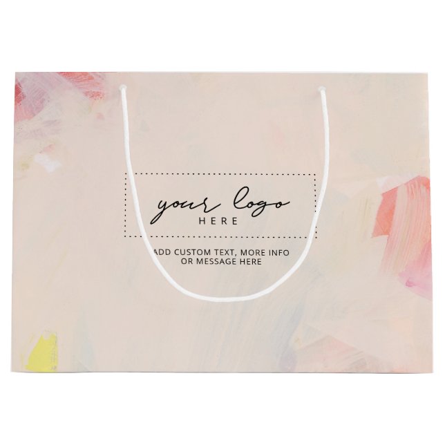 Abstrakt konstföretag logotyp i rosa och korall (Framsidan)