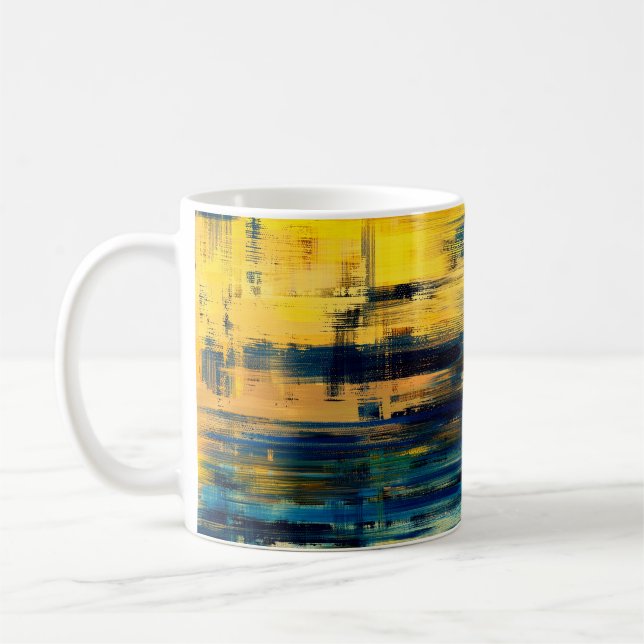 Abstrakt konsthandling, bakgrundsbelysning kaffemugg (Vänster)