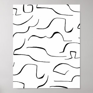 Abstrakt konsthantverk - vit bakgrund poster