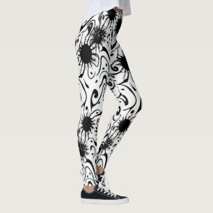 Abstrakt Konstig Art Floding Liquid Bläck Blot Leggings