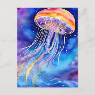 Abstrakt konstjellyfish vykort