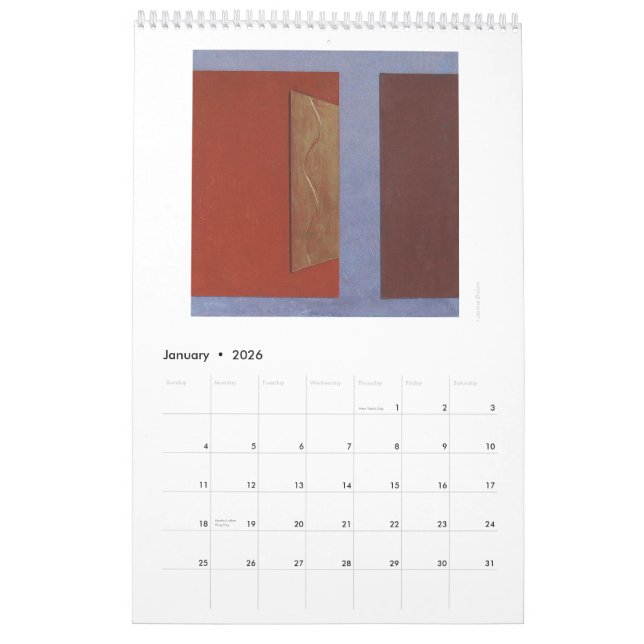 Abstrakt konstkalender kalender (Jan 2026)