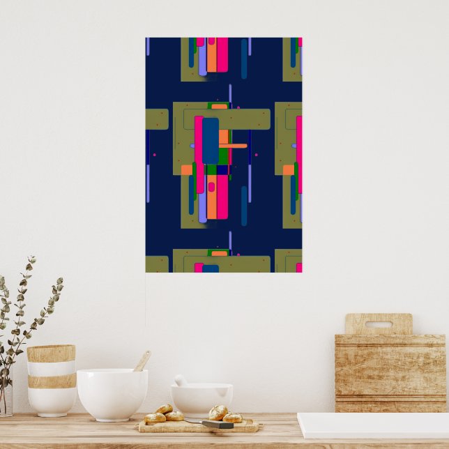 Abstrakt konstkomposition  poster (Kök)
