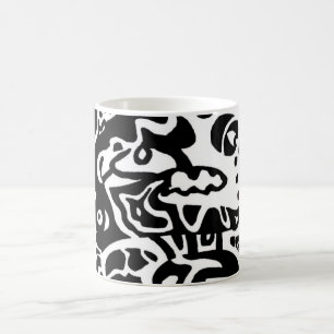 Abstrakt konstmugg "för fisk" kaffemugg