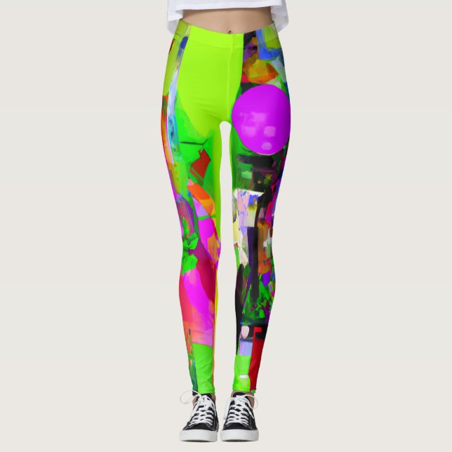 Abstrakt konstnärer vackra balkar leggings (Framsida)