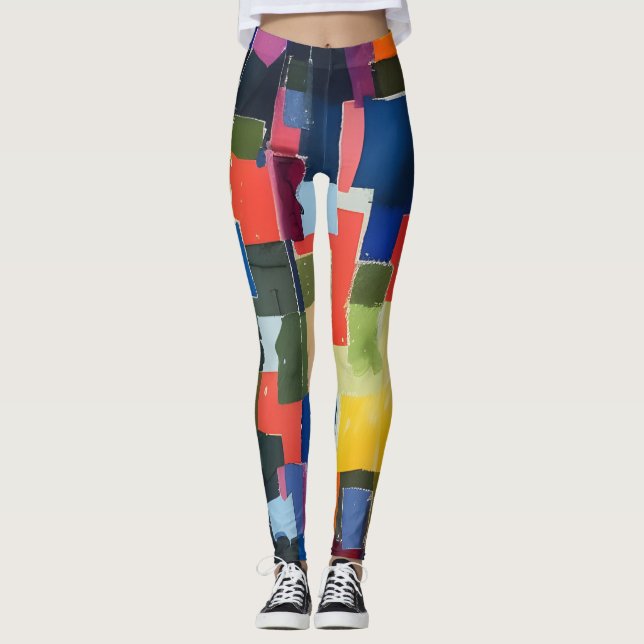 Abstrakt konstnärer vackra balkar leggings (Framsida)