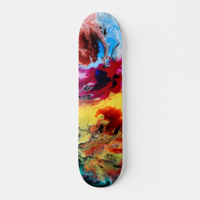 Abstrakt Konstnärlig Färgrik Mini Skateboard Bräda 18,5 Cm (Framsida)