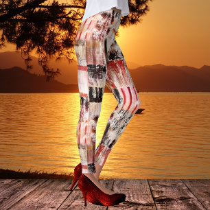 Abstrakt Konstnärlig höstdesign Mönster Leggings