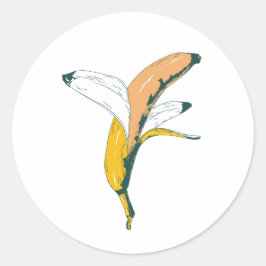 Abstrakt Konstnärlig konst av Banana Design Runt Klistermärke