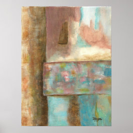 Abstrakt Konstnärlig Målning Pastell Fantasy Slott Poster