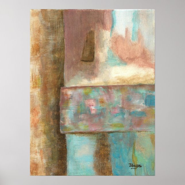 Abstrakt Konstnärlig Målning Pastell Fantasy Slott Poster (Framsidan)